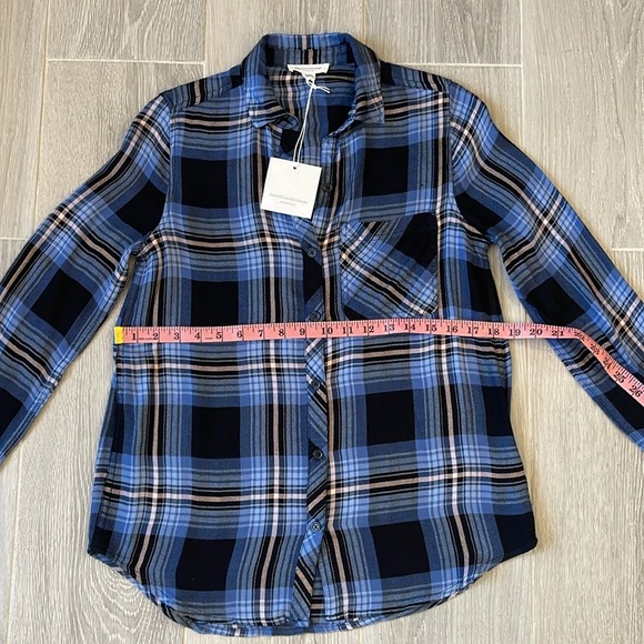 NWT Beach Lunch Lounge Sally Brushed Flannel Blue Shirt Size XS - Picture 9 of 10